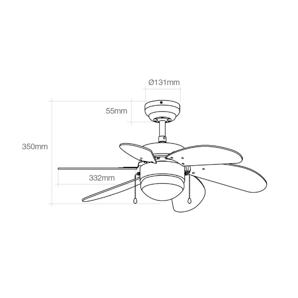 Tulega Laeventilaator EDM 33985 Aral Valge 50 W